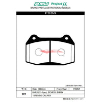 Project Mu NS400 Front Brake Pads Fits Honda Integra DC5 Type R, Nissan R32/R33/R34 Skyline GTR, C34 Stagea 260RS & Z33 350Z Track Edition (Brembo)