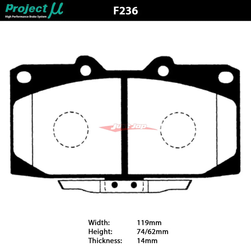 Project Mu RC09 Club Racer Brake Pads Fits Nissan & Subaru (Sumitomo 4 Pot)