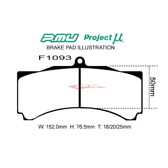 Project Mu RC09 Club Racer Pads (F1093) Fits ATTKD Medium 8 & Big 6 Piston Front Calipers