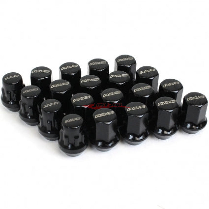 RAYS Volk Racing Steel Wheel Lug Nuts & Locking Nut Set - M12 x P1.5 (Black)