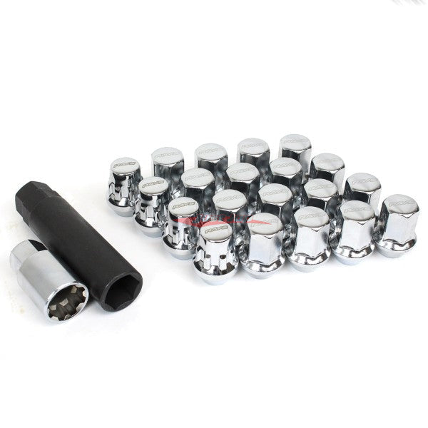 RAYS Volk Racing Steel Wheel Lug Nuts & Locking Nut Set - M12 x P1.5 (Chrome)
