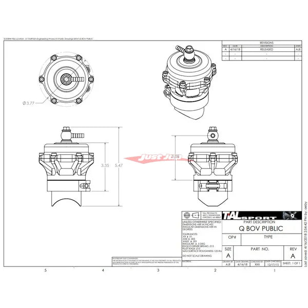 TiAL Sport 50mm Q Series Blow Off Valve 11psi Spring (Red)