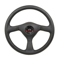TISSO Nappa Leather OEM Style Steering Wheel & Horn Button (Black Stitching) Fits Nissan R32 Skyline GTR