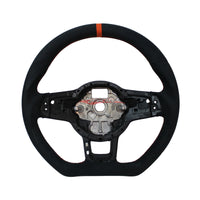 TISSO Premium Alcantara Leather Steering Wheel (Orange) - VW Golf GTI MK7