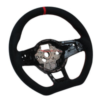 TISSO Premium Alcantara Leather Steering Wheel (Red) - VW Golf GTI MK7