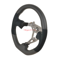 TISSO Premium Nappa Leather & Alcantara Steering Wheel (Grey Stitching) Fits Nissan R34 Skyline GTR , S15 Silvia & 200SX