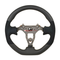 TISSO Premium Nappa Leather & Alcantara Steering Wheel (Grey Stitching) Fits Nissan R34 Skyline GTR , S15 Silvia & 200SX