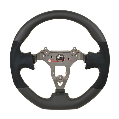 TISSO Premium Nappa Leather & Alcantara Steering Wheel (Grey Stitching) Fits Nissan R34 Skyline GTR , S15 Silvia & 200SX