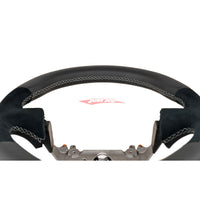 TISSO Premium Nappa Leather & Alcantara Steering Wheel (Grey Stitching) Fits Nissan R34 Skyline GTR , S15 Silvia & 200SX