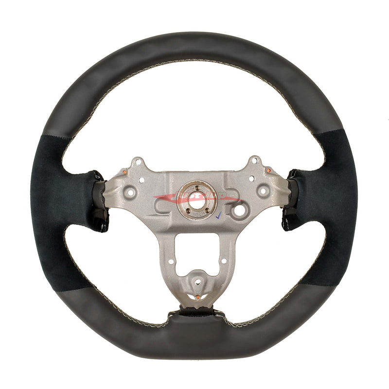 TISSO Premium Nappa Leather & Alcantara Steering Wheel (Grey Stitching) Fits Nissan R34 Skyline GTR , S15 Silvia & 200SX