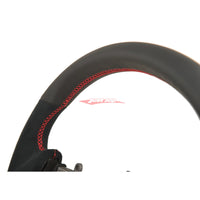 TISSO Premium Nappa Leather & Alcantara Steering Wheel (Red Stitching) Fits Nissan R35 GTR