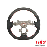 TISSO Premium Nappa Leather & Alcantara Steering Wheel (Red Stitching) Fits Nissan R35 GTR