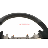 TISSO Premium Nappa Leather & Alcantara Steering Wheel (Grey Stitching) Fits Nissan R35 GTR