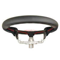 TISSO Premium Nappa Leather & Alcantara Steering Wheel (Red Stitching) Fits Nissan R34 Skyline GTR, S15 Silvia & 200SX