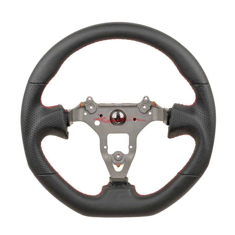 TISSO Premium Smooth & Perforated Nappa Leather Steering Wheel (Red Stitching) Fits Nissan R34 Skyline GTR , S15 Silvia & 200SX