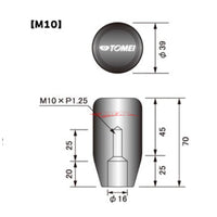 Tomei Duracon Short Gear Shift Knob (70mm) Fits Nissan / Mitsubishi / Mazda (M10 x 1.25)