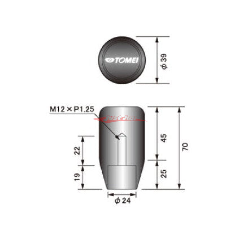 Tomei Duracon Short Gear Shift Knob (70mm) Fits Nissan / Subaru & Toyota 6 Speed (M12 x 1.25)