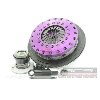 Xtreme Twin Plate Race Clutch 230mm (Ceramic Solid Centre) With Flywheel & Concentric Slave Fits Ford Falcon XR6 Turbo (BA/BF)