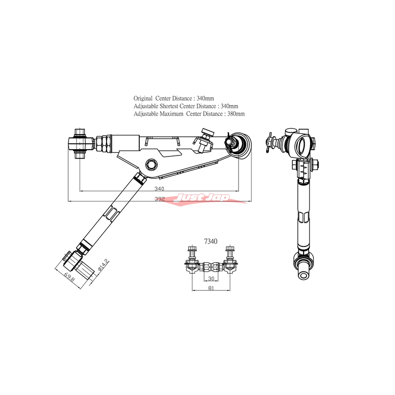 ZSS Front Lower Control Arm & Tension Rods + Sway Bar Endlinks V2 Fits Nissan S14/S15 Silvia, 200SX, R32 Skyline GTS/T
