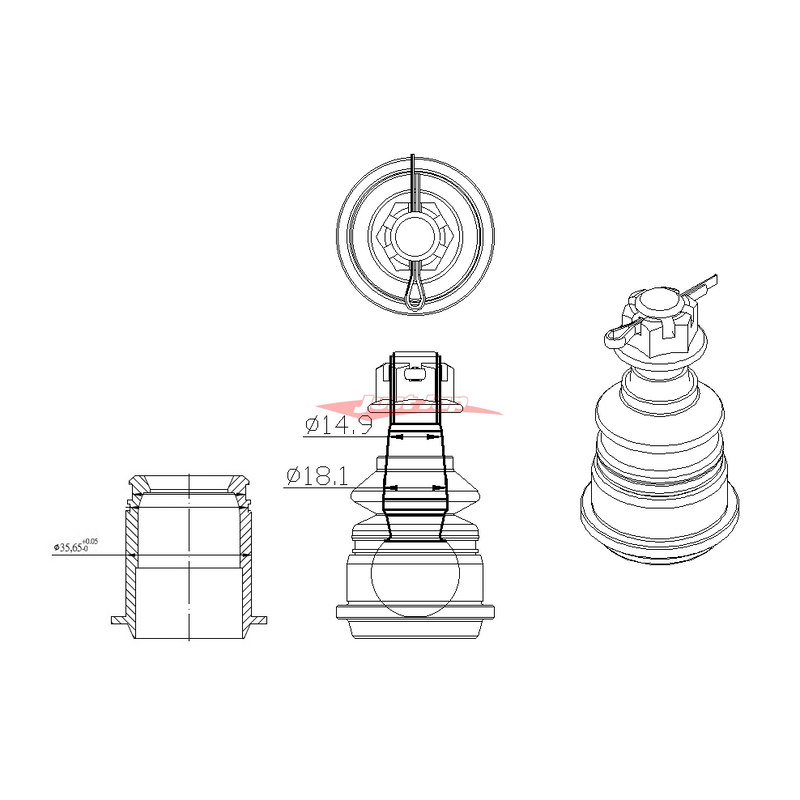 ZSS Front Lower Control Arm V2 Replacement Ball Joint Fits Nissan S13 Silvia, A31 Cefiro & Z32 300ZX