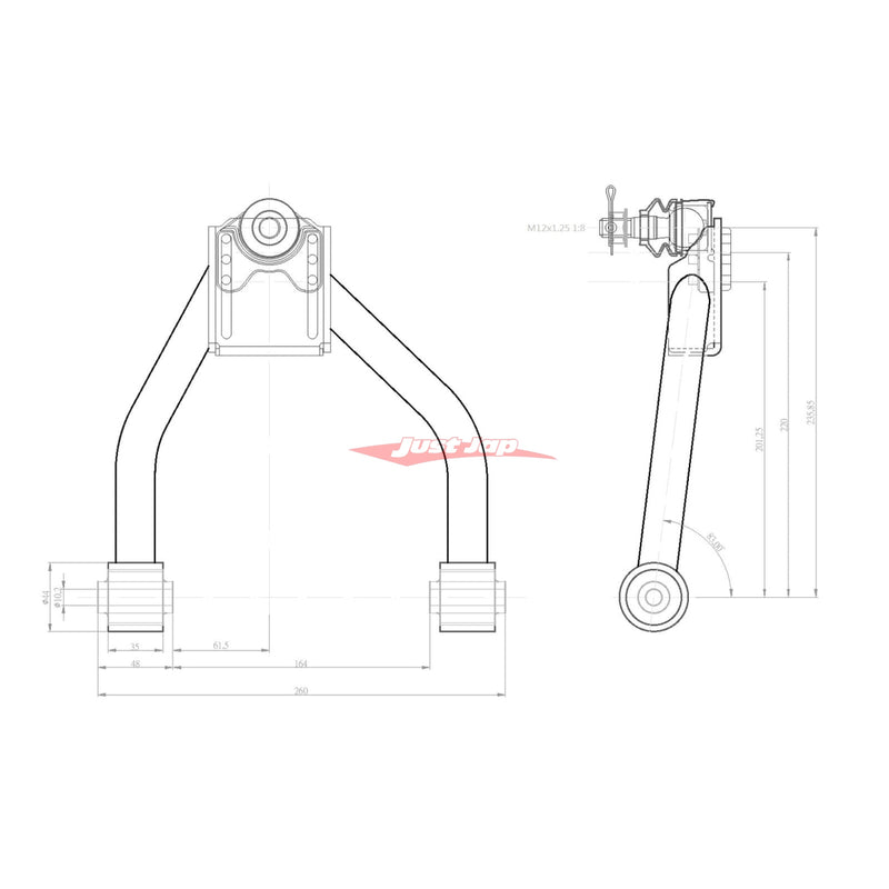 ZSS Front Upper Camber Arms (Hardened Rubber) Fits Lexus IS200/IS300 XE10, Toyota Chaser JZX110 & Altezza SXE10 98-05, Toyota Crown JZS171
