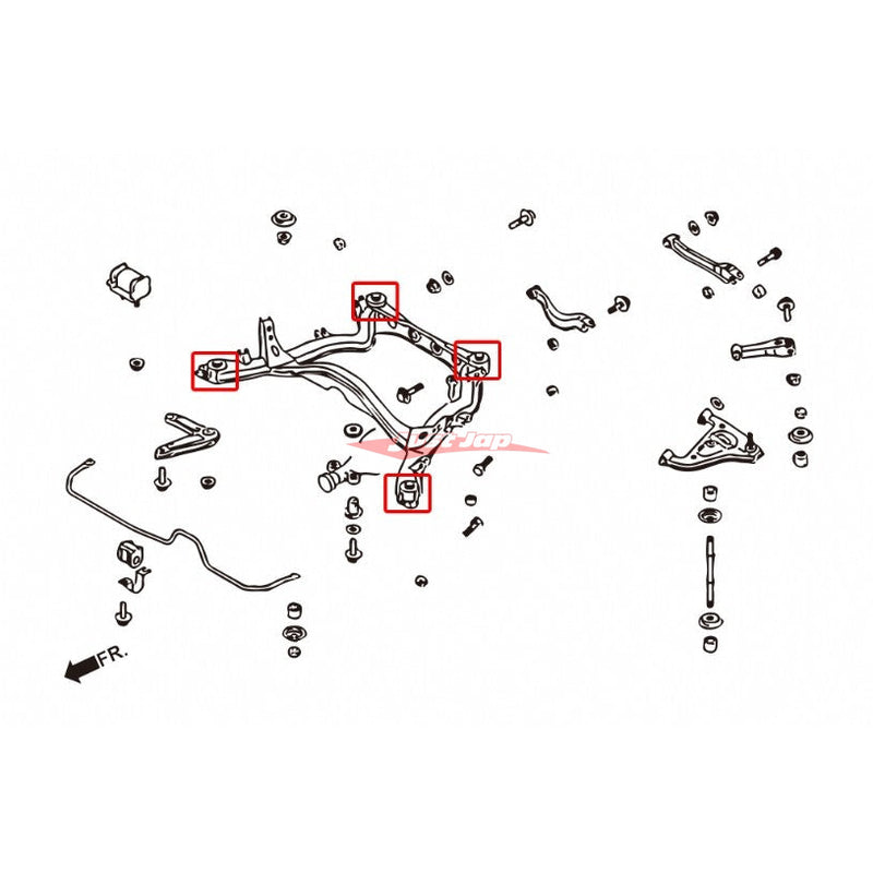 ZSS Racing Rear Cradle Crossmember Sub Frame Bush Set fits Nissan R32/R33/R34 Skyline & C34 Stagea (4WD)