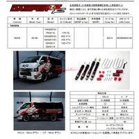 Blitz Damper ZZ-R Coilover Suspension Kit Fits Toyota Hiace (H200 Series Fifth Generation)