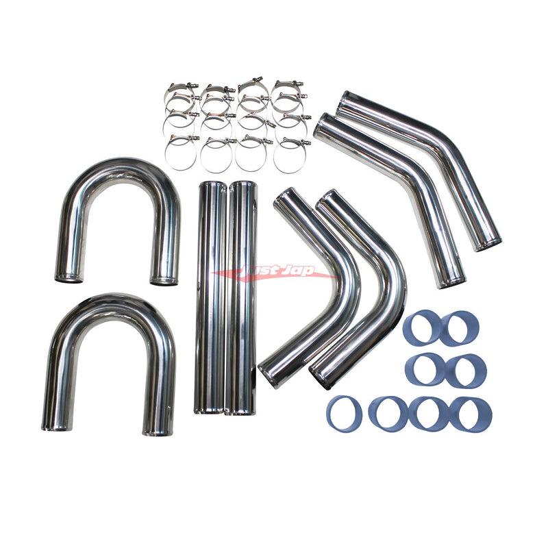 Cooling Pro 3.0" Inch / 76mm Universal Aluminium Intercooler Piping Kit (Blue Silicone)