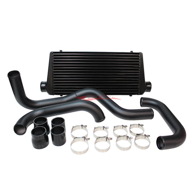 Cooling Pro Intercooler Kit (Black Piping) Fits Nissan Skyline R32 GTS-T RB20DET Bar & Plate 76mm Black + Piping Kit (Black)
