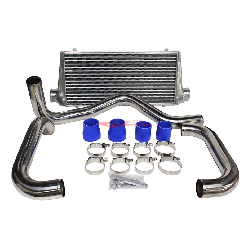 Cooling Pro Intercooler Kit Fits Nissan R32 Skyline GTS-T RB20DET Tube & Fin 76mm + Piping Kit (Polished)