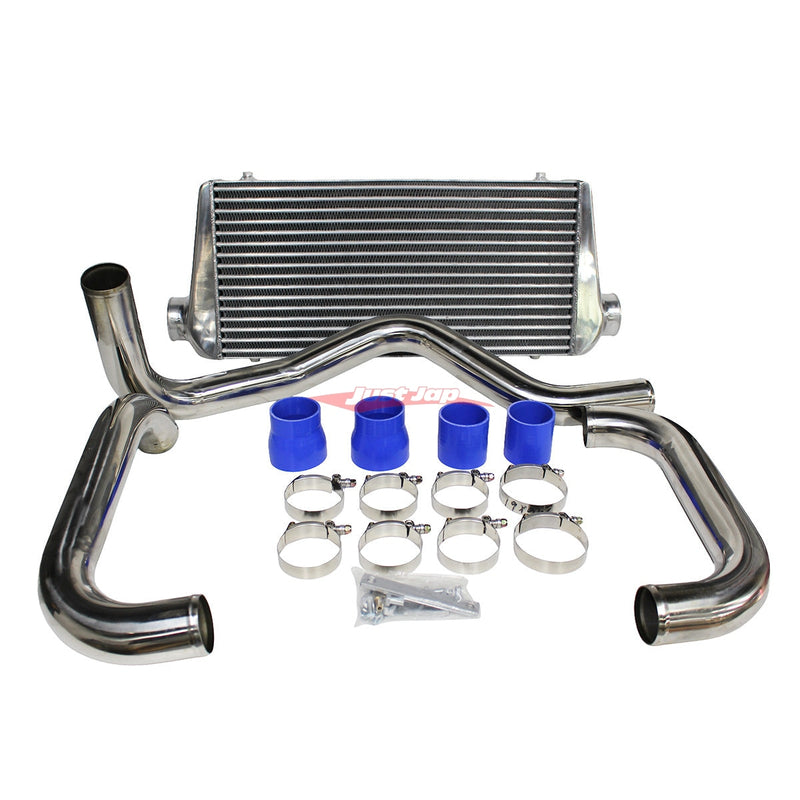 Cooling Pro Intercooler Kit Fits Nissan R32 Skyline GTS-T RB20DET Tube & Fin 90mm + Piping Kit (Polished)