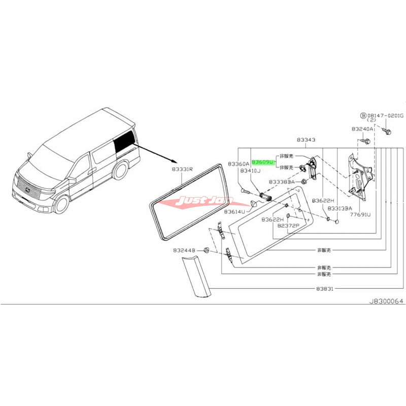 Genuine Nissan L/H/R Quarter Window Motor Fits Nissan E51 Elgrand