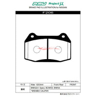 Project Mu HC+ Front Brake Pads Fits Nissan Skyline R32/R33/R34 GTR & Stagea 260RS (Brembo)